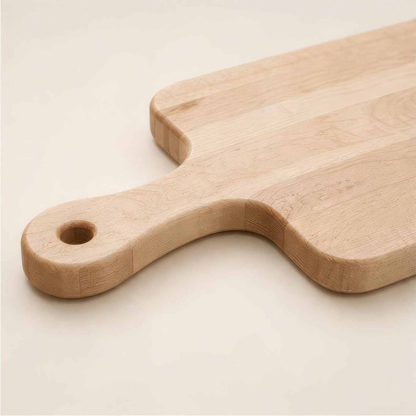 Hillsboro maple cutting board detail view for corporate gifting by Write On Wood.