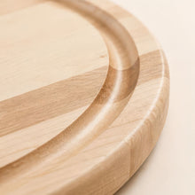 Logan Circle maple cutting board detail view for corporate gifting by Write On Wood.