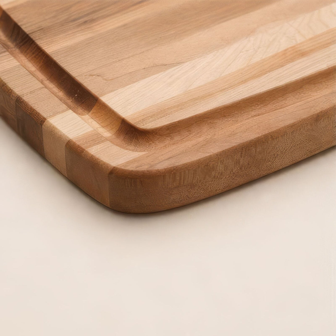 Montrose maple cutting board detail view for corporate gifting by Write On Wood.
