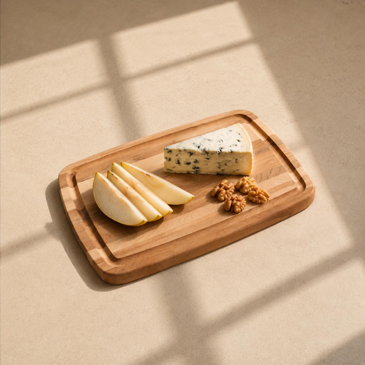 Montrose Maple Cutting Board lifestyle food presentation for corporate gifting by Write On Wood.