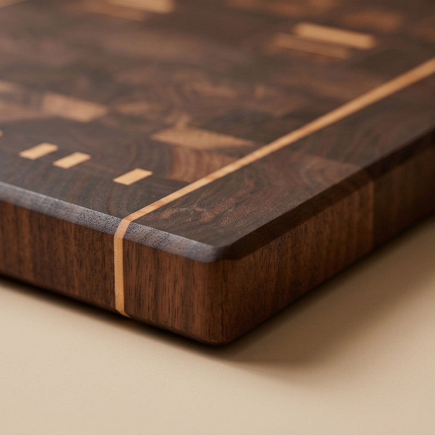 Signature Series S005 blank hardwood board detail view for corporate gifting by Write On Wood.