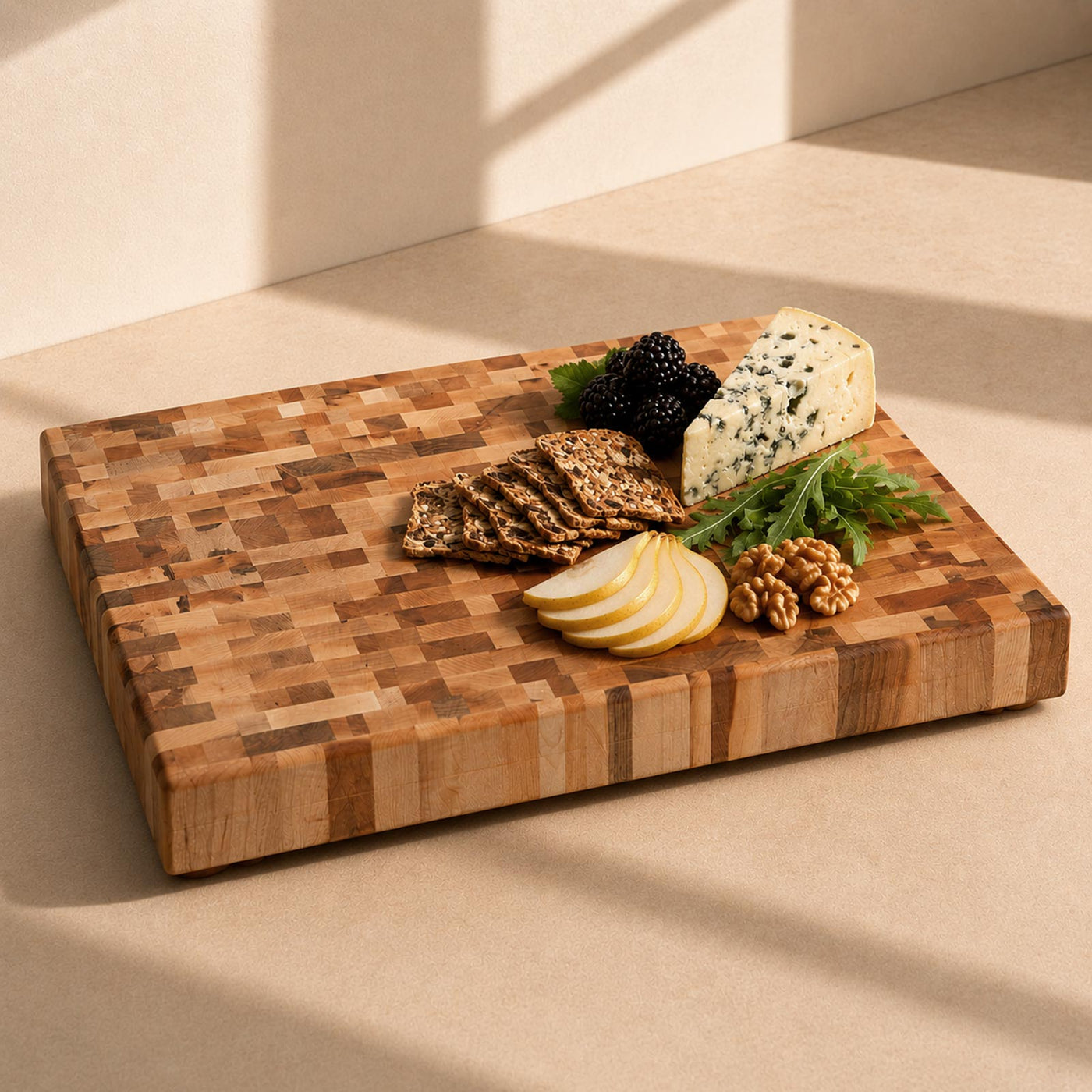 Wychwood Luxury Cutting Board lifestyle food presentation for corporate gifting by Write On Wood.